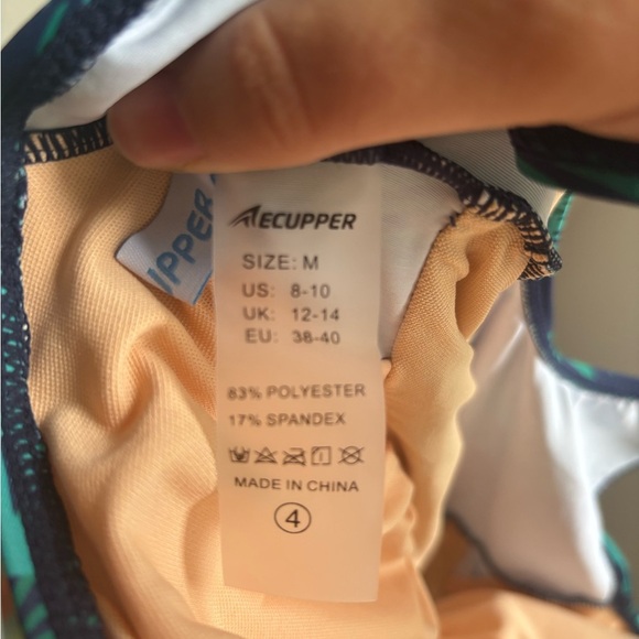 Ecupper women’s swimsuit dress palm leaf’s size M 8-10 NWT - Picture 5 of 6